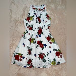 White Summer Dress with Flowers